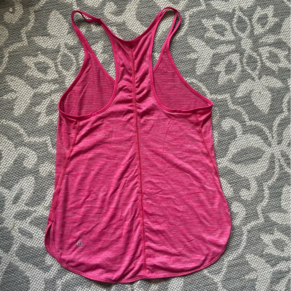 Lululemon double strap heathered pink Racerback tank
